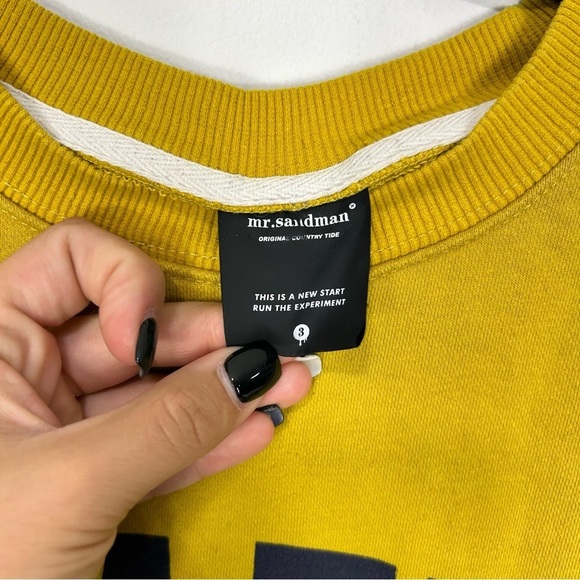 MR. SANDMAN skater yellow oversized crewneck O8 - Picture 3 of 5